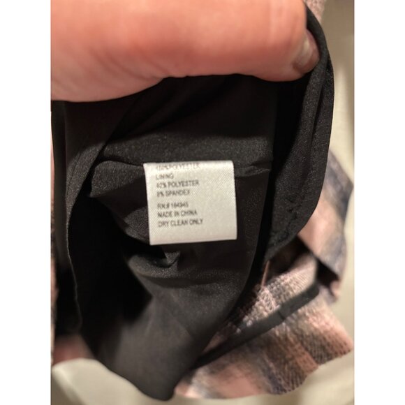 Pink & Gray Plaid Puff Sleeve Mini Dress By Toccin X RTR Size 12 Blend Fabric - Picture 8 of 12